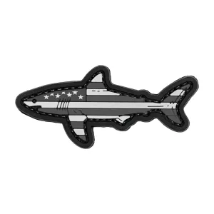 US Flag Shark Patch Black