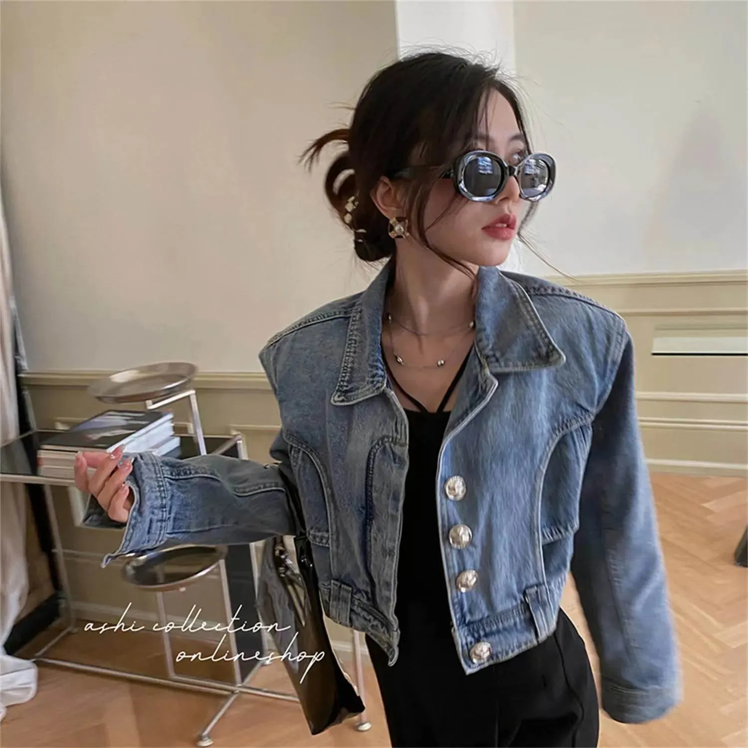 Women Jackets Denim Coat Womens Woman Jackets Pocket Outsize Classcia Windbreaker Coats