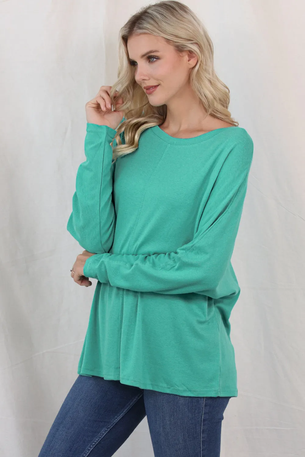 Women's Solid Color Patchwork Long Sleeve Top