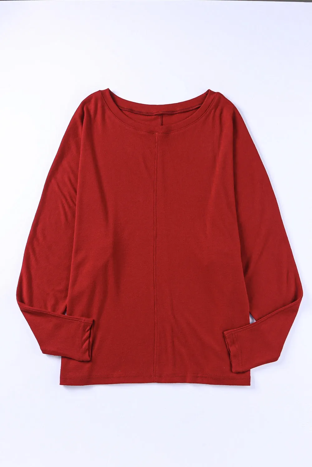 Women's Solid Color Patchwork Long Sleeve Top