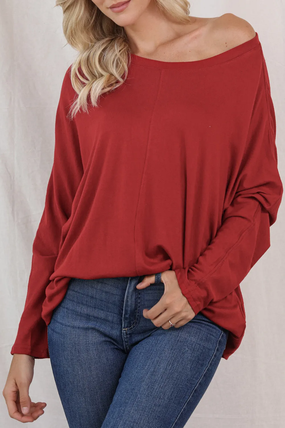 Women's Solid Color Patchwork Long Sleeve Top