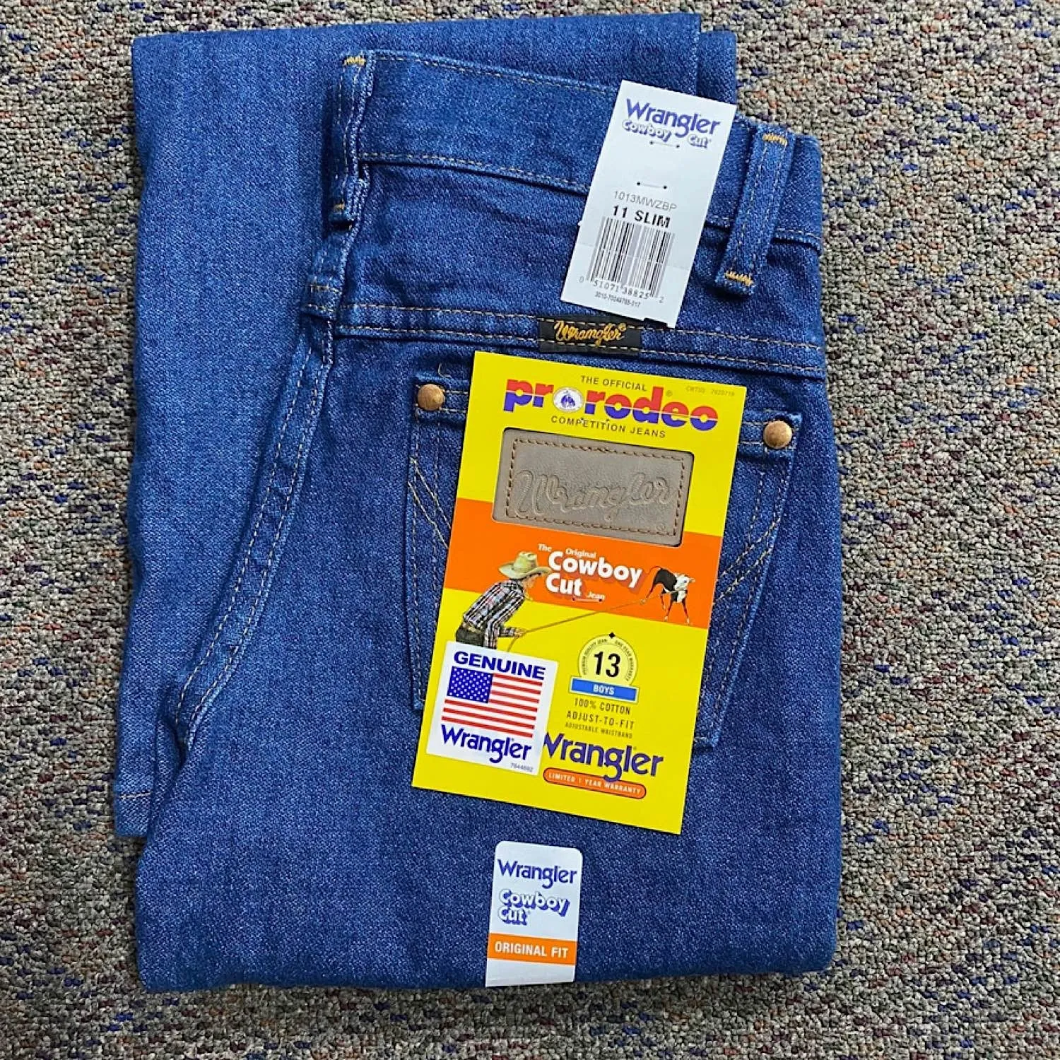 Wrangler Boy's Original ProRodeo Slim Fit Jean - Pre-washed Indigo