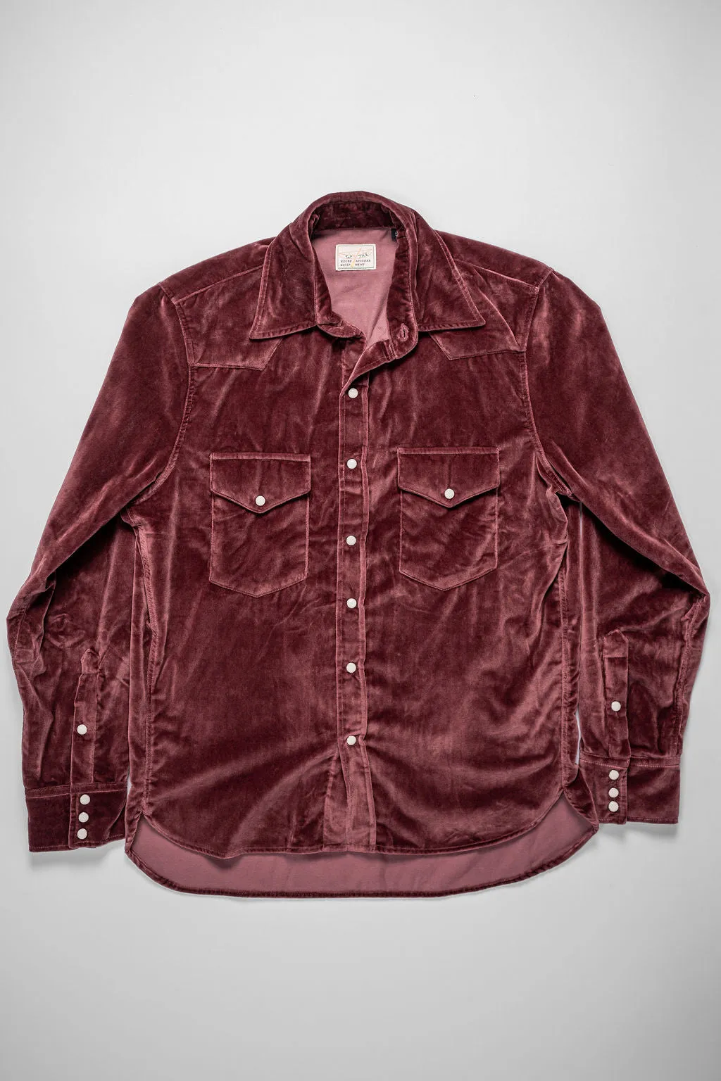 Wythe Velvet Pearlsnap Shirt - Plum